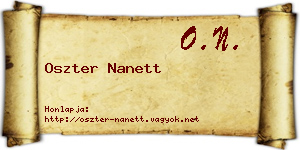 Oszter Nanett névjegykártya